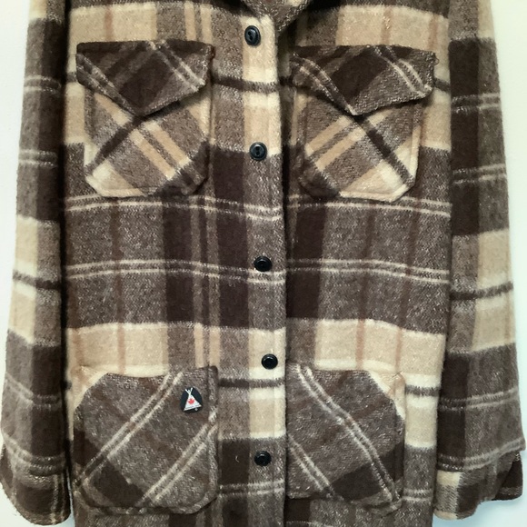 Vintage 1960's  Wool Mohair Button Up Flannel Coat - Picture 5 of 15